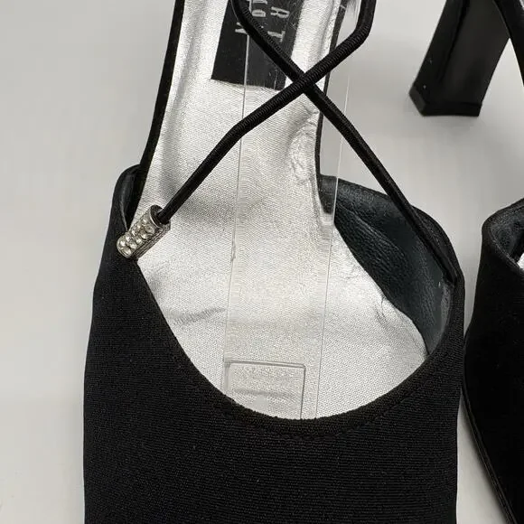 Vintage 90’s Stuart Weitzman D’Orsay Pump Heels 8 Black Sexy Classic - Picture 4 of 16